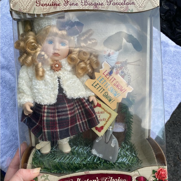 Let It Snow Doll: Genuine Fine Bisque Porcelain - Picture 2 of 3